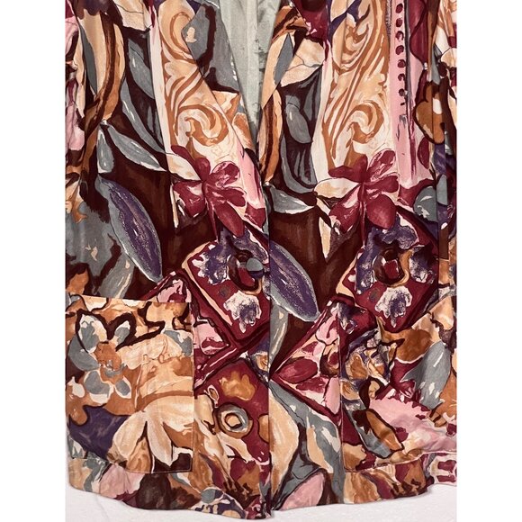 VTG Barrie Stephens 8 Women Abstract Floral Blazer Jacket Multicolor Rayon Lined - Picture 9 of 16